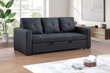 Sofa Convertible bed Black fabric. New Especial price