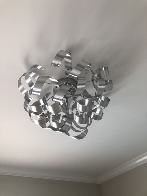 Set of 2 Modern Silver Ribbon Light Fixture Chandelierh for Sale in Miami, FL OfferUp
