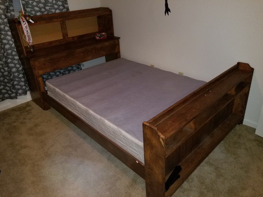 Full size wood bed frame