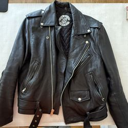 classic Leather Motorcycle Jacket ( Size 42) XXL
