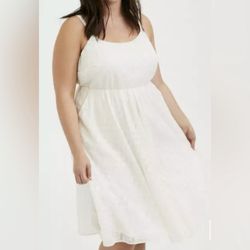 Torrid Elegant Cream Sleeveless Dress