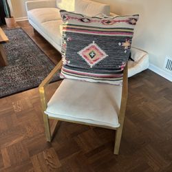 Modern Padded Chair With Aztec Embroidered Pillow. Great Condition