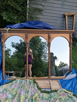 Large Ornate Gold triple arch mirror