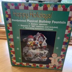 Hand painted Musical  Holiday Fountain
