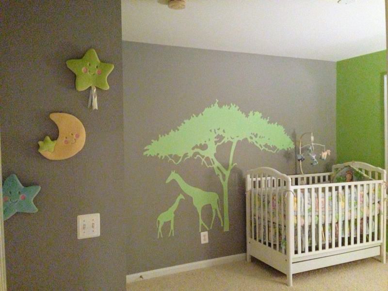 Large Giraffe Safari Mural/ Decal- perfect for nursery/ toddlers’ room