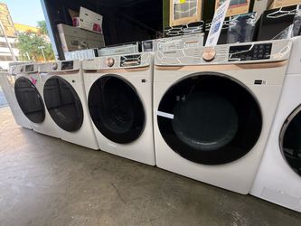 Brand new Samsung white front load washer and gas dryer set