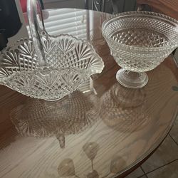 Vintage glassware both pieces for $25 total