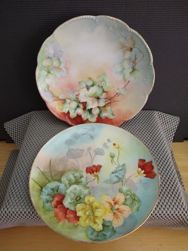 Antique Hand Painted Limoges AKD France & GDA France Floral Porcelain Plate