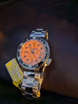 INVICTA pro diver mens watch Luminous Orange Bezzle stainless steel NEW