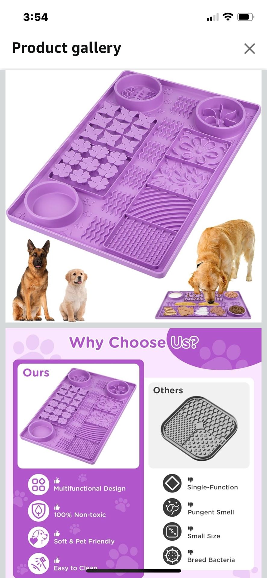  Silicone Dog Lick Mat，31.5" x 20" Large Multi-Functional Slow Feeder Mat for Dogs，Pet Olfactory Training Lick pad. Slow Feeder Dog Bowls Suitable for