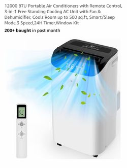 12000 BTU portable air conditioner and dehumidifier. cools rooms up to 500 sq. ft.