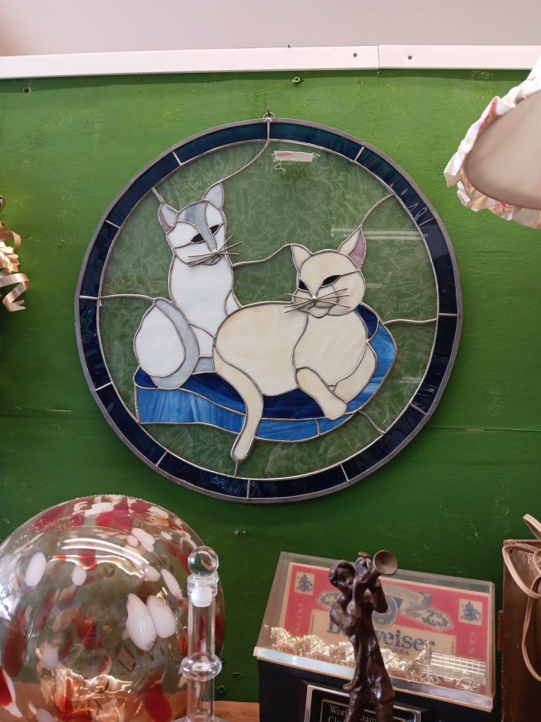 Vintage Stained Glass CATS