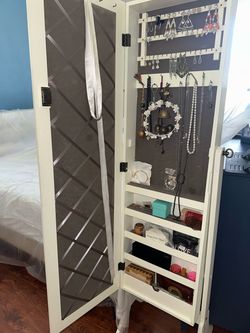 $80 heavy duty Full-Length Mirror Jewelry Armoire / Jewelry Cabinet