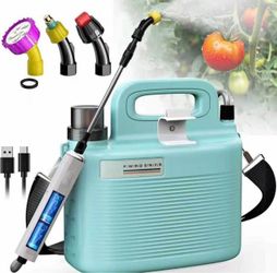 Battery Powered Sprayer 1.6 Gallon, 7.4V Electric Sprayer with 4 Mist Nozzles, Rechargeable Handle,