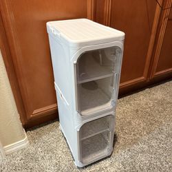 26” 2-Tier Tall Narrow Storage Cabinet