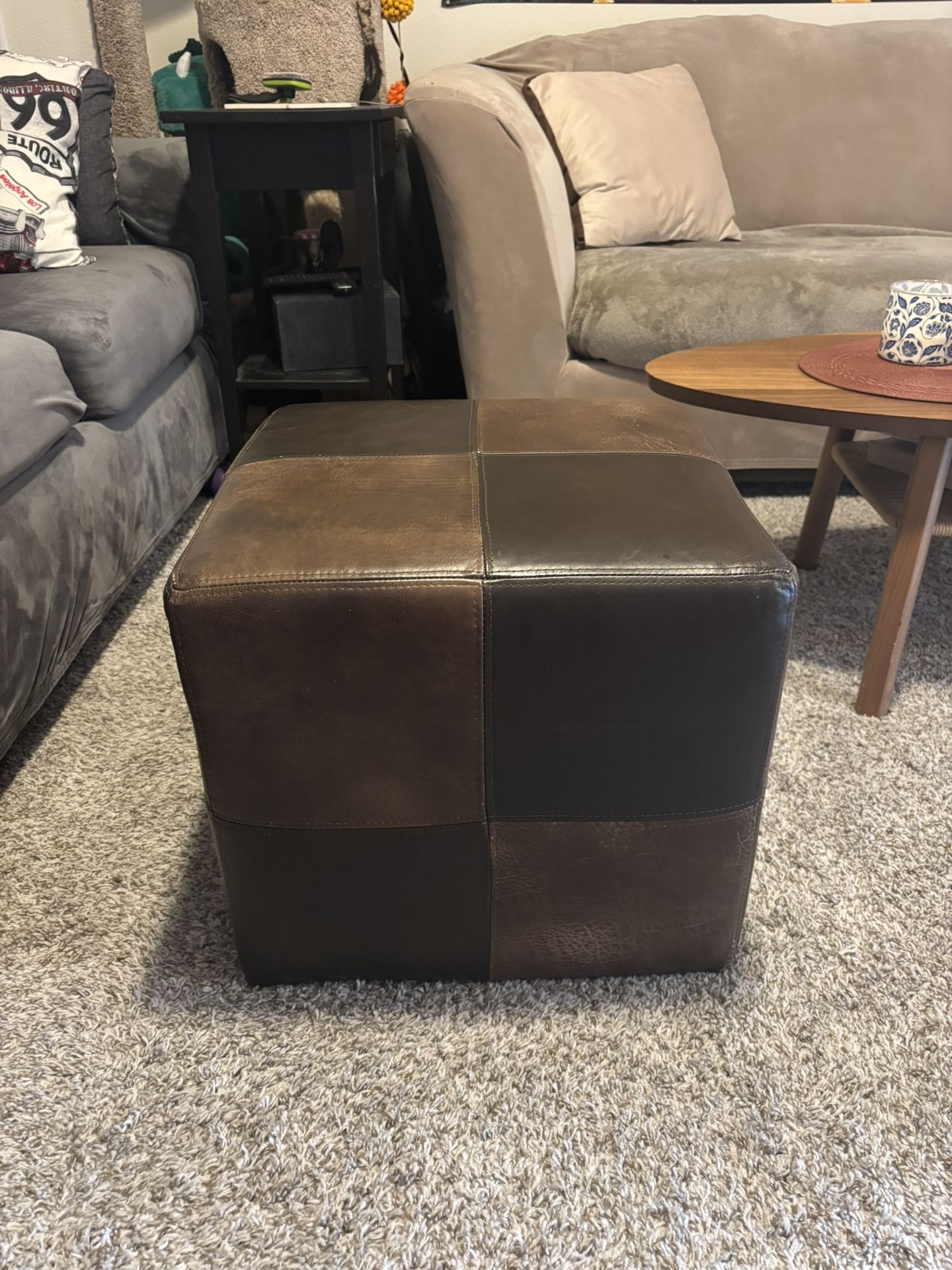 Genuine Leather Ottoman