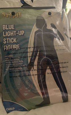 Blue Light Stick Figure Costume 