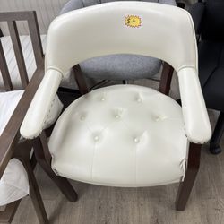 New high quality leather office chair with solid wood legs