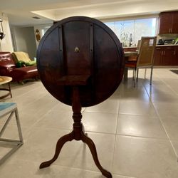 Antique Mahogany Table  Antique Table Mahogany Folding Tray Table 28” D X 30” Tall Exc Con