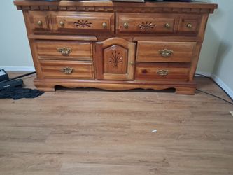 Solid Wood Dresser with Brass Hardware
