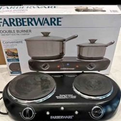Brand New Farberware Double Burners 1800 Watts  Electric  Cooktop In Box . ( Only Used 1 Time ).