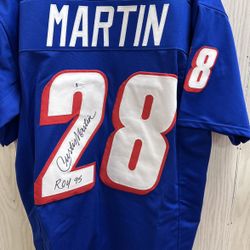 Curtis Martin 95 ROY Signed Autographed NFL Jersey Size XL Come With Crertification Serial Number Beckett Certificate Of Authentics