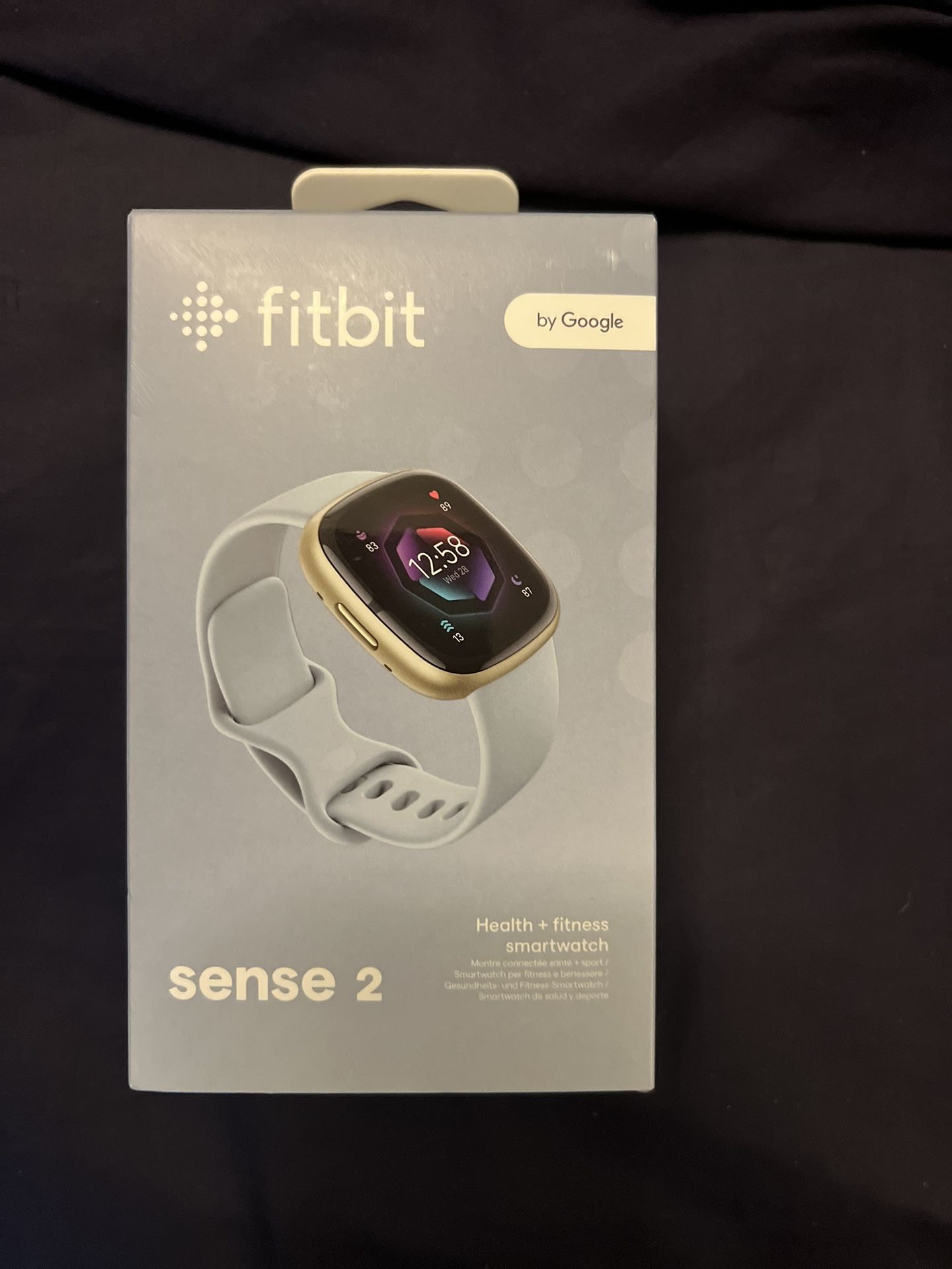 NEW Fitbit Sense 2 - Advanced Health Smartwatch - Gold - Blue Mist 