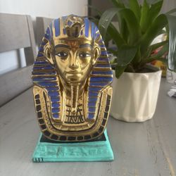 GOLD FUNERARY MASK Vintage 1989 Franklin Mint Treasures of Tutankhamen