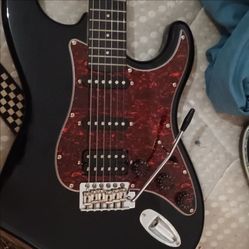 Donner Designer Series Electric Guitar Black Solid Body 6 String