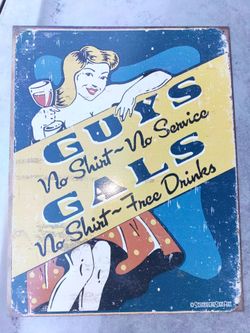 Guys & Gals Retro Metal Tin Sign & additional vintage signs