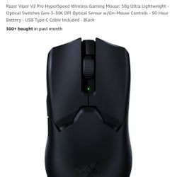 Razer Viper V2 Pro HyperSpeed Wireless Gaming Mouse:: 58g Ultra Lightweight - Optical Switches Gen-3-30K DPI Optical Sensor w/On-Mouse Controls
