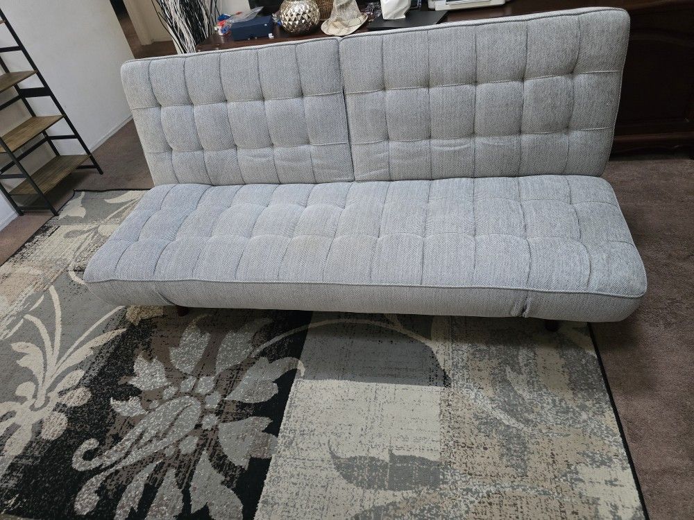 Lexicon Lulea Convertible Futon Sofa, Silver Gray