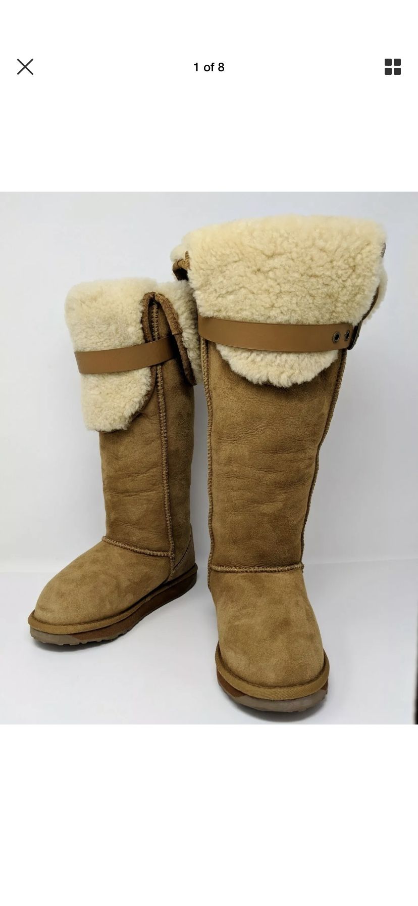 EMU - Illoura - Over the Knee Chestnut Brown Sheepskin Boots - Women's US 10