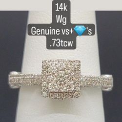 14k White Engagement Ring