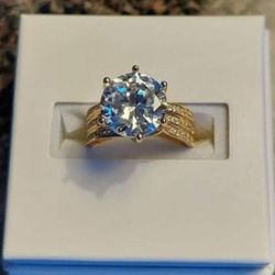 Gold Tone 4 CT CZ Ring-Fashion Jewelry (NEW)