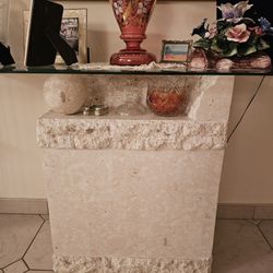 Glass Cocktail Table, 2 End Tables & 1 Sofa Table