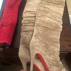 Christian Louboutin Suede Thigh High Boots