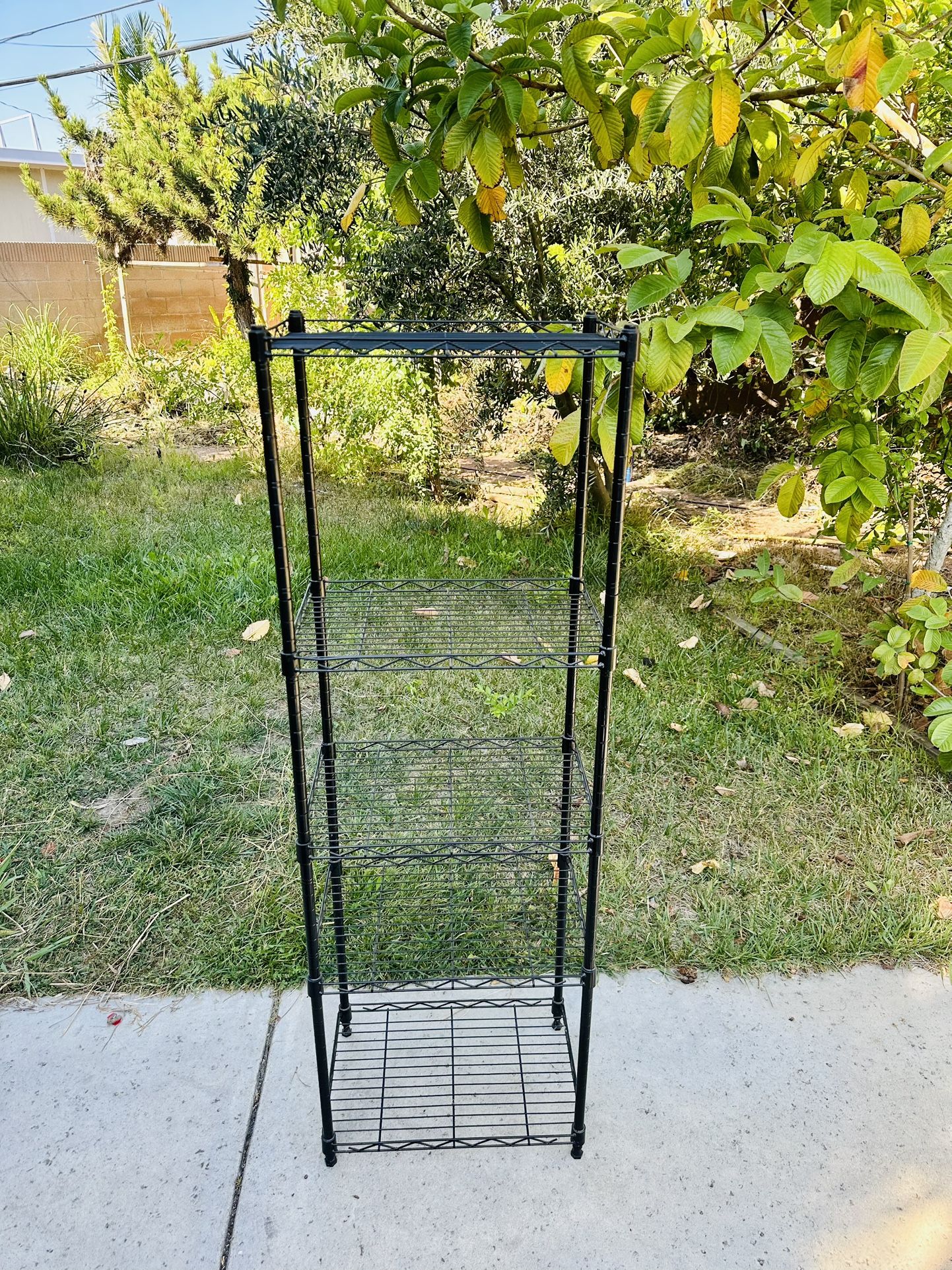Small 5 Tier Metal Storage Shelves Rack Organizer Size Length 17", With 12", Height 50"