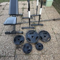 Complete Fitness  Gear Weight Set , Bench, Dip Bars