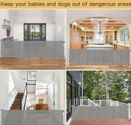 Reinforced 197Inch Extra Long Baby Gate For Large Opening to Prevent Crawling Under, 16 ft Retractable Dog Gate