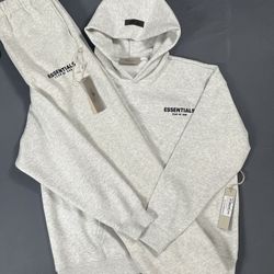 Fear Of God Essentials “Light Oatmeal” Set - Size M, Brand New Hoodie & Sweatpants 