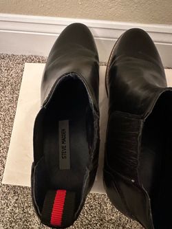 Steve Madden Black Leather Chelsea Boots Size 8