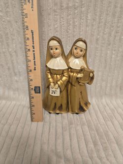 Vintage Wind Up Musical Nun Doll Figurine Music Box Working Song 1lb 3oz