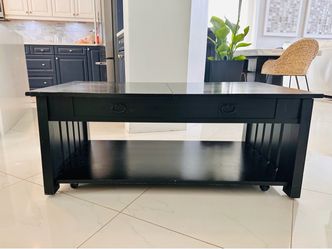 Black Wood Coffee Table with lift