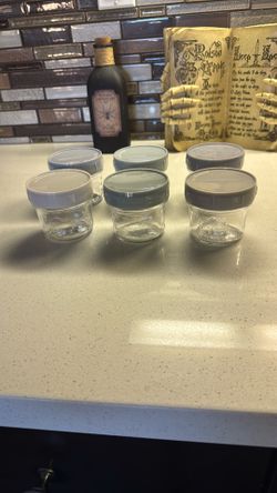 Set Of 6 Keababies  Glass Food Jars 