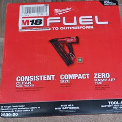 FINISH ANGLE NAILER 15GA MILWAUKEE TOOL ONLY 