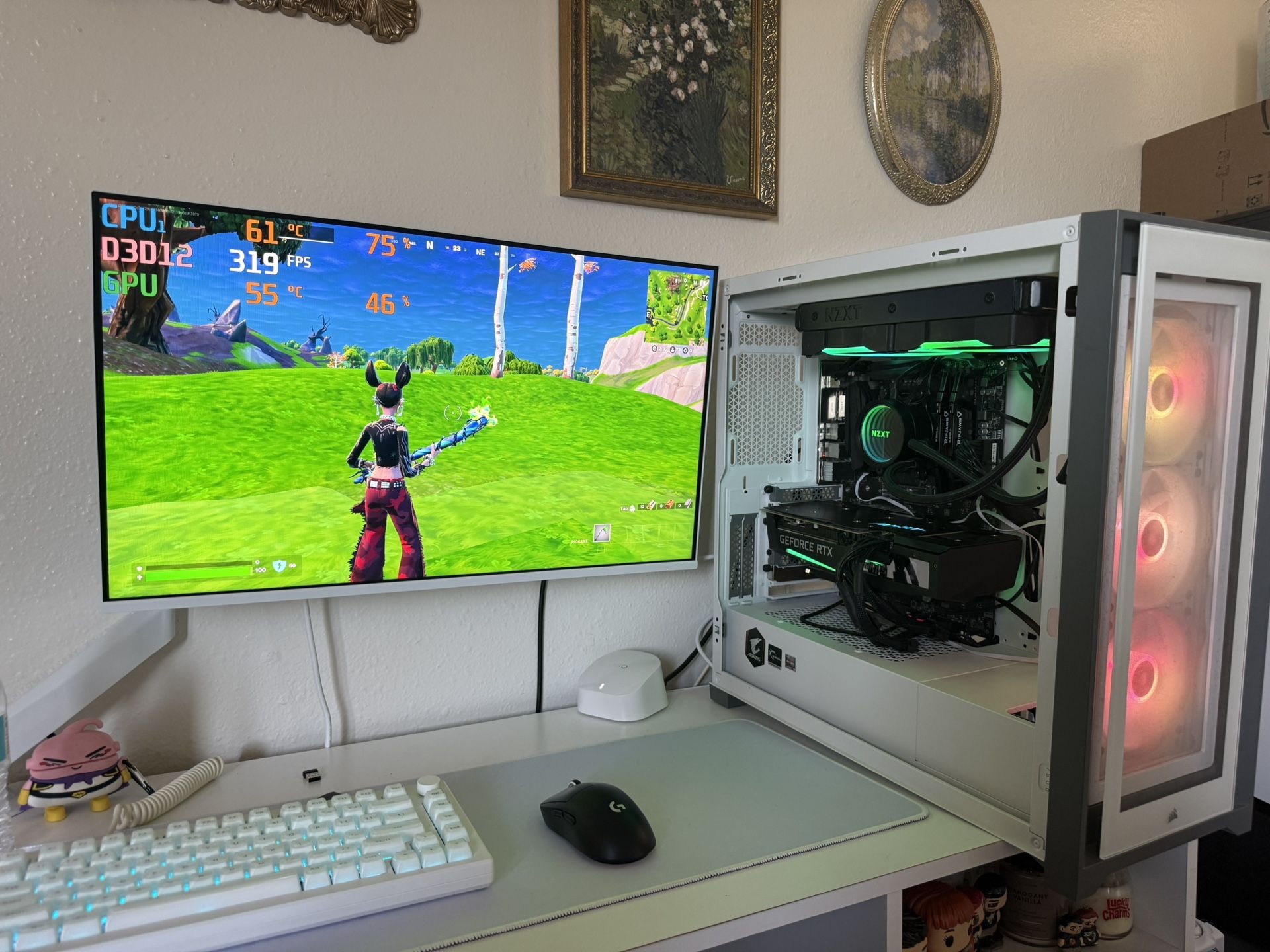 White Gaming Pc Computer Desktop RTX 3070 / Ryzen 7 3700X