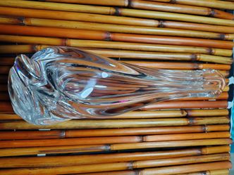 St. Louis France Cut Crystal Swirl Flower Bud Vase 7 1/2”