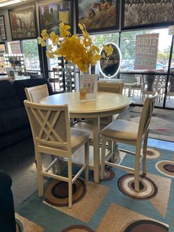 5-Piece Round Counter Height Dining Set
