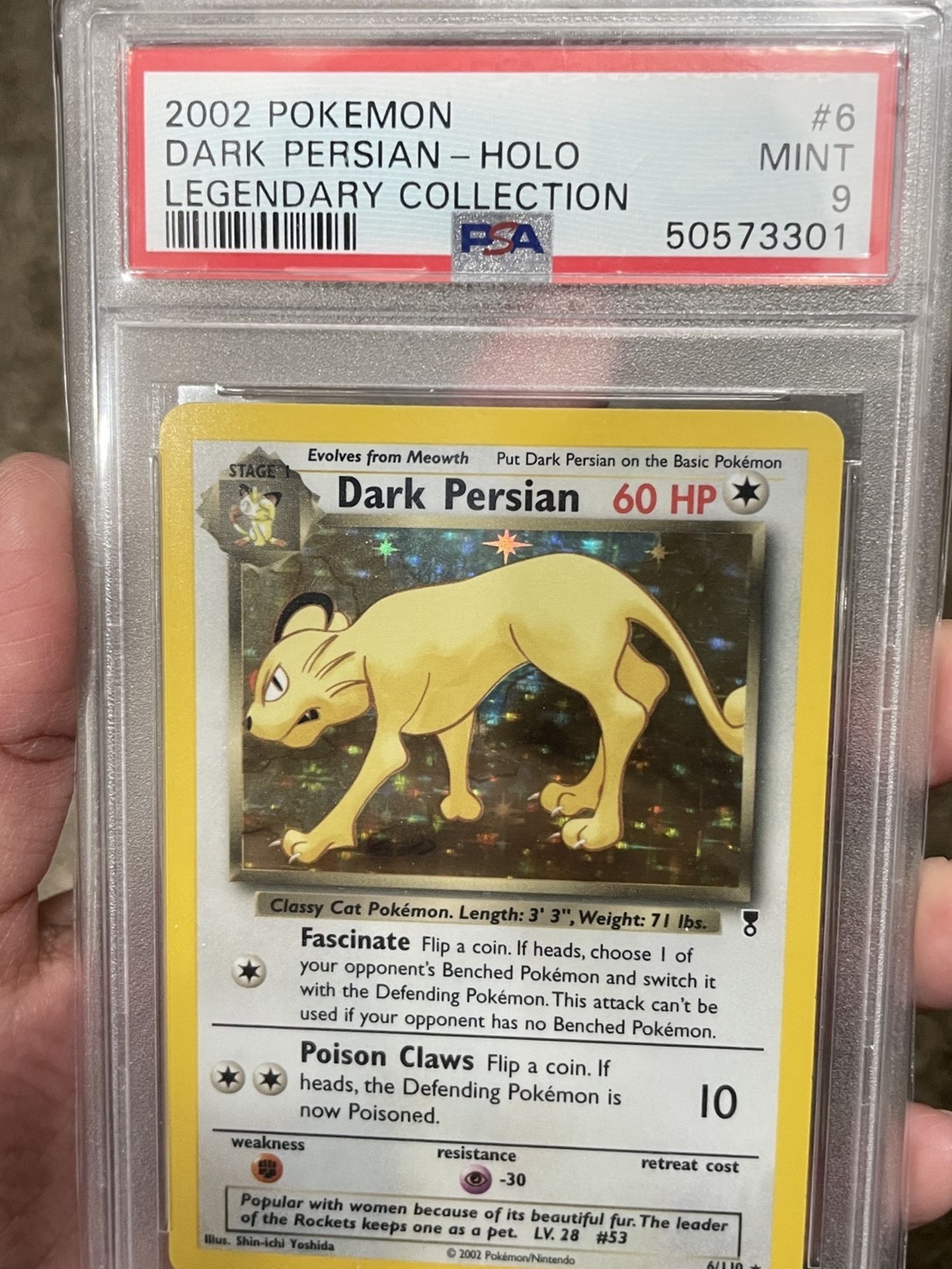 Pokémon Card PSA 9 Dark Persian LC